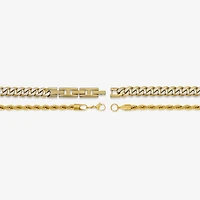 Mens Stainless Steel 2-pc. Necklace Set