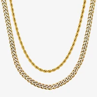 Mens Stainless Steel 2-pc. Necklace Set
