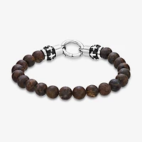 Mens Stainless Steel Beaded Bracelet