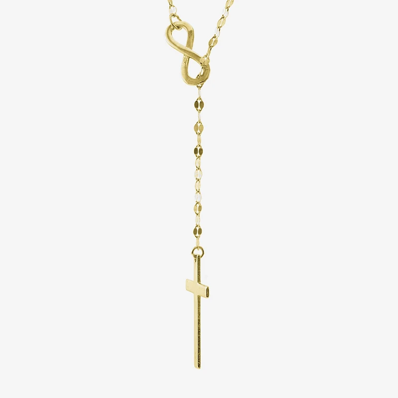Womens 14K Gold Over Silver Cross 22 Inch Pendant Necklace