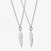 2 Piece Sterling Silver Best Friend Heart Pendant Necklace