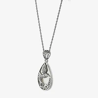 Hummingbird Womens White Mother Of Pearl Sterling Silver 16 Inch Pendant Necklace