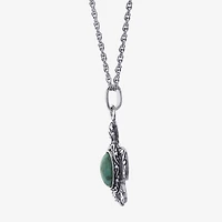 Turtle Womens Enhanced Blue Turquoise Sterling Silver 18 Inch Pendant Necklace
