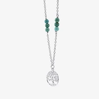 Tree Of Life Womens Enhanced Blue Turquoise Sterling Silver 16 Inch Pendant Necklace