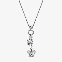 Bali Inspired Womens Genuine White Mother Of Pearl Sterling Silver 16 Inch Pendant Necklace