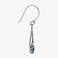 Bali Inspired Womens Abalone Sterling Silver Drop Earrings