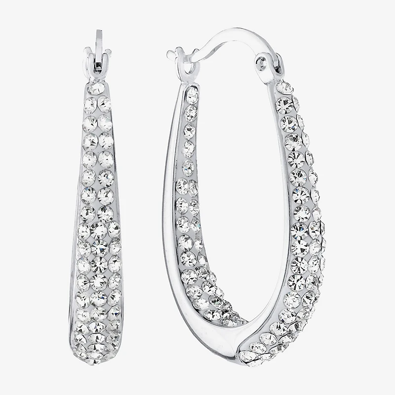 Sterling Silver Crystal Inside-Out Hoop Earrings