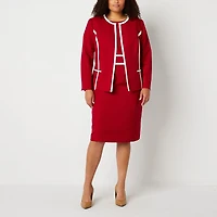 Black Label by Evan-Picone Womens Plus Crew Neck Sleeveless Sheath Dress
