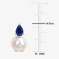 White Cultured Freshwater Pearl Sterling Silver 14.7mm Stud Earrings