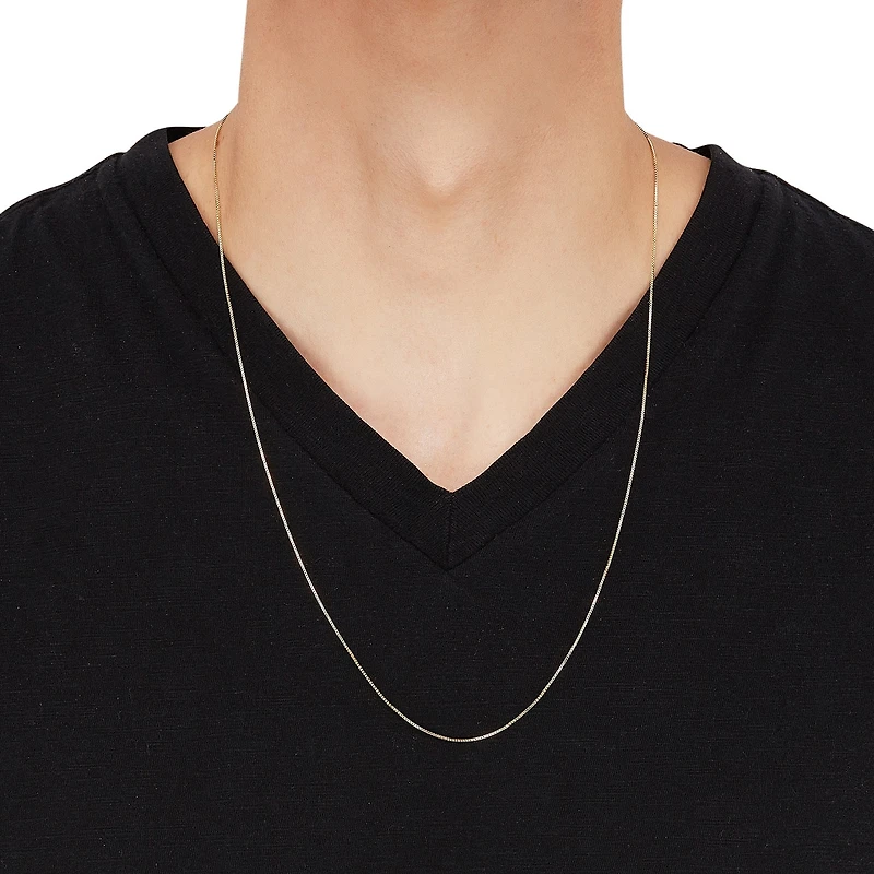 14K Gold .75mm Box Chain Necklace