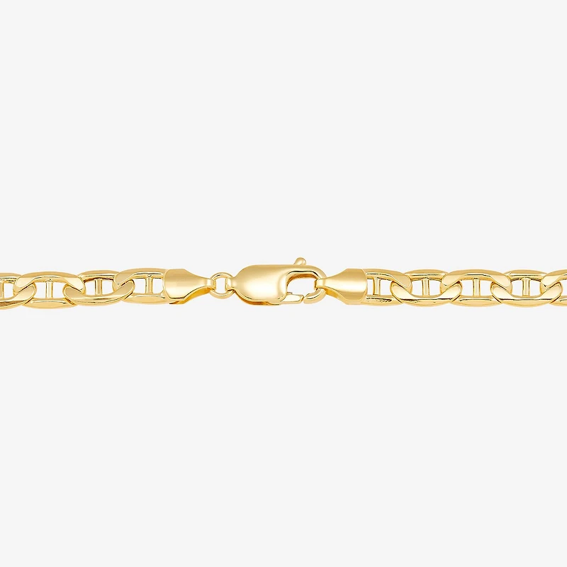 Made in Italy Mens 10K Gold Semisolid Link Chain Bracelet