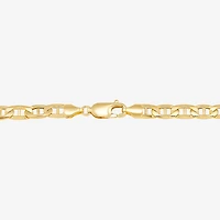 Made in Italy Mens 10K Gold Semisolid Link Chain Bracelet