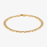Made in Italy Mens 10K Gold Semisolid Link Chain Bracelet