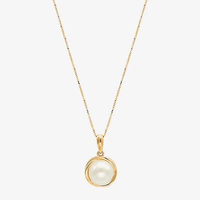 Certified Sofia™ Cultured Freshwater Pearl 10K Gold Knot Pendant
