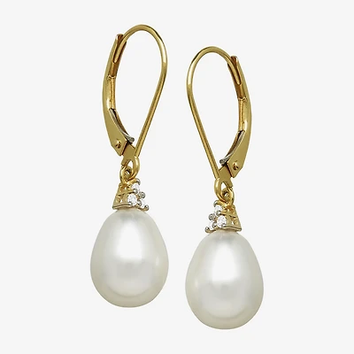 Certified Sofia™ Cultured Freshwater Pearl 14K Yellow Gold Earrings