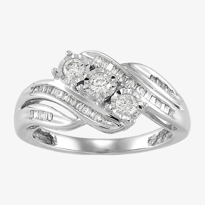 Love Lives Forever 1/2 CT.T.W. Round White Natural Diamond 10K Gold 3-Stone Ring