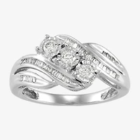 Love Lives Forever 1/2 CT.T.W. Round White Natural Diamond 10K Gold 3-Stone Ring