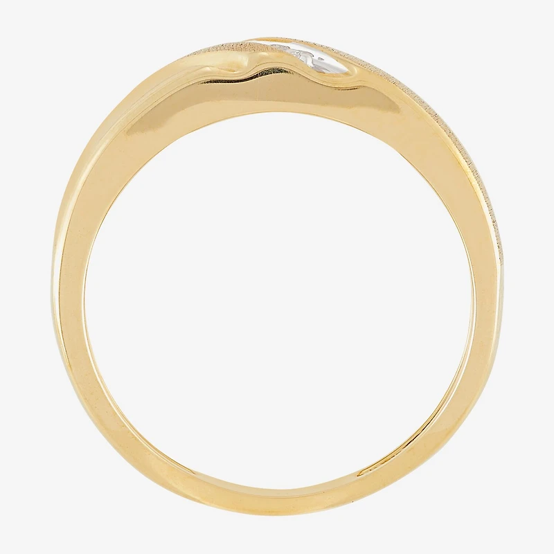 Mens Diamond-Accent Band 10K Gold