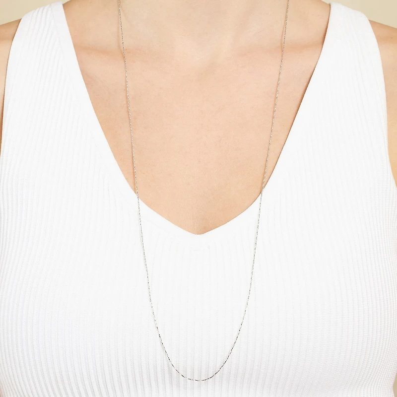 Silver Reflections Pure Over Brass 16-30" Chain Necklace