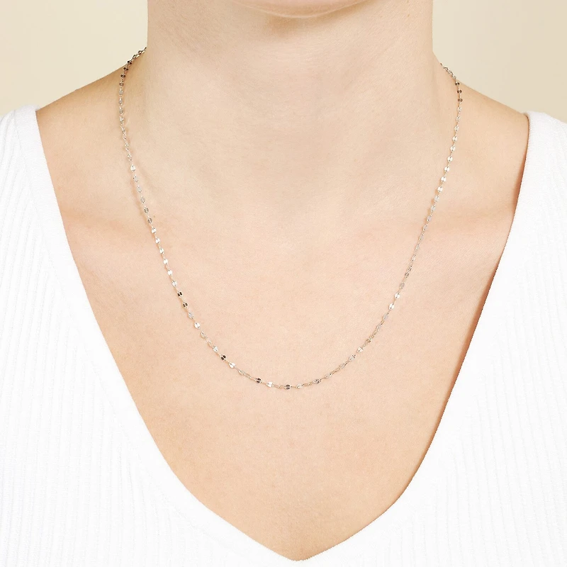 Silver Treasures Made Italy Sterling 16-20" Mirror Chain Necklace