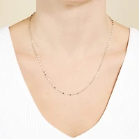 Silver Treasures Made Italy Sterling 16-20" Mirror Chain Necklace