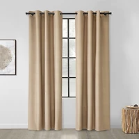 Thermaplus Black Double Cap Finial 1 IN Adjustable Curtain Rod