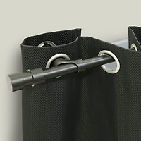 Thermaplus Black Double Cap Finial 1 IN Adjustable Curtain Rod