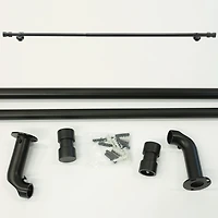 Thermaplus Black Double Cap Finial 1 IN Adjustable Curtain Rod