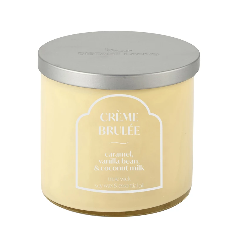 Distant Lands 14oz Creme Brulee 3-Wick Scented Jar Candle