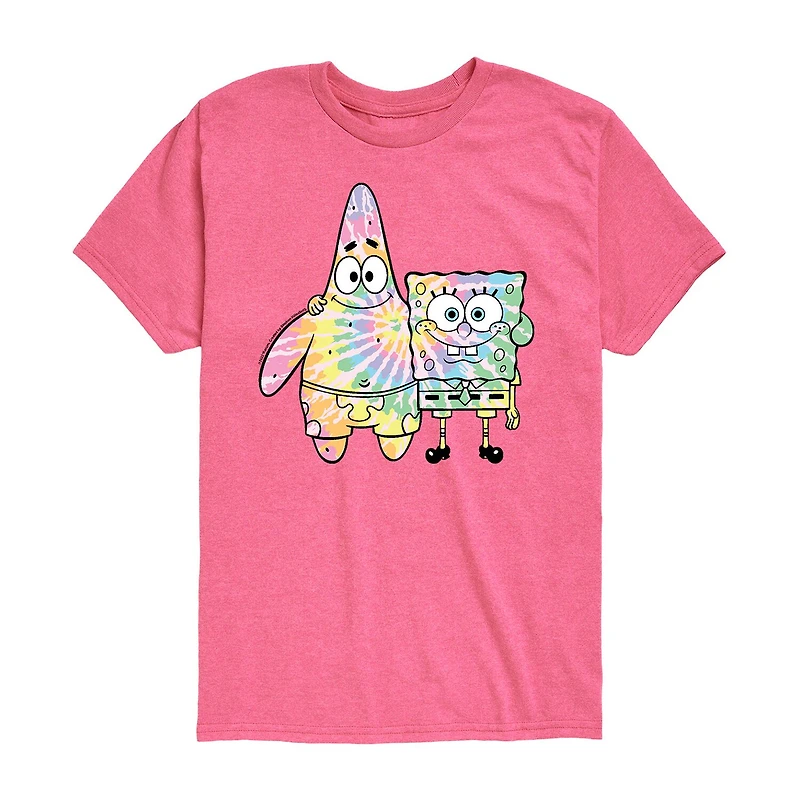 Big Kid Girls Crew Neck Short Sleeve Classic Fit Spongebob Graphic T-Shirt