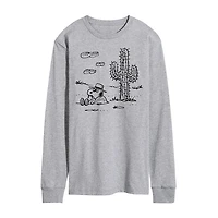 Mens Long Sleeve Snoopy Graphic T-Shirt