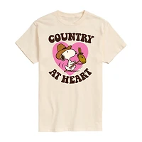 Mens Short Sleeve Peanuts Country At Heart Graphic T-Shirt