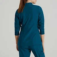 Barco One Bow894 Venture 4-Pocket Banded Collar Warm-Up Womens Wrinkle Resistant Scrub Jackets