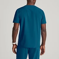 Barco One Bot195 Velocity 2-Pocket Mens V Neck Short Sleeve Wrinkle Resistant Scrub Top