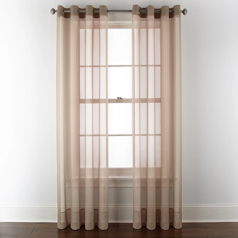 Liz Claiborne Lisette Grommet Top Sheer Single Curtain Panel