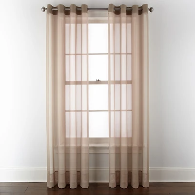 Liz Claiborne Lisette Grommet Top Sheer Single Curtain Panel