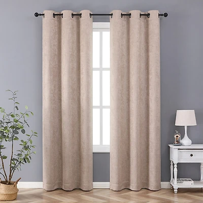Regal Home Vista Embossed Grommet Top Energy Saving Blackout Set of 2 Curtain Panel