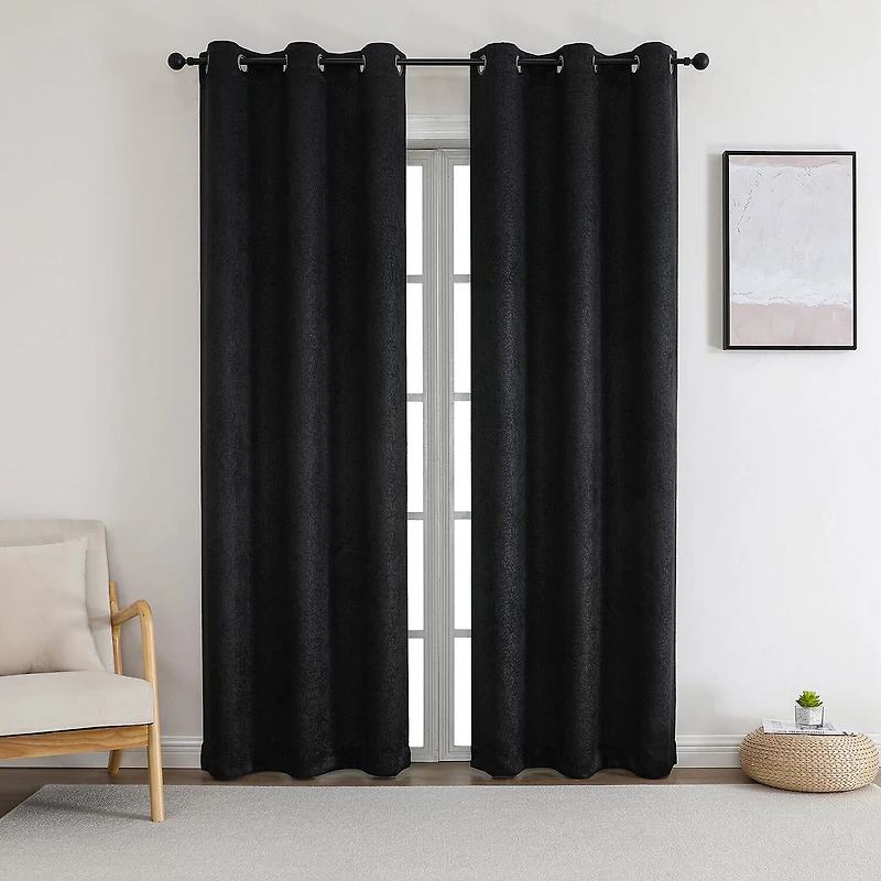 Mylon Grommet Top Blackout Set of 2 Curtain Panel
