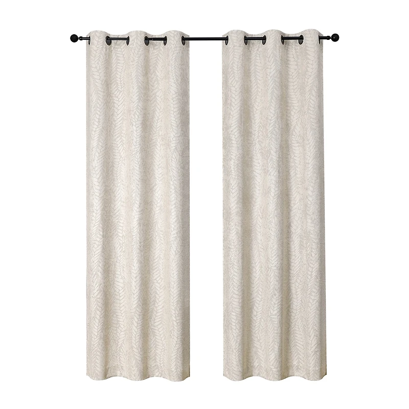 Regal Home Joelle Embossed Grommet Top Energy Saving Blackout Set of 2 Curtain Panel