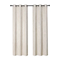 Regal Home Joelle Embossed Grommet Top Energy Saving Blackout Set of 2 Curtain Panel
