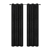 Regal Home Joelle Embossed Grommet Top Energy Saving Blackout Set of 2 Curtain Panel
