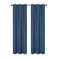 Regal Home Joelle Embossed Grommet Top Energy Saving Blackout Set of 2 Curtain Panel
