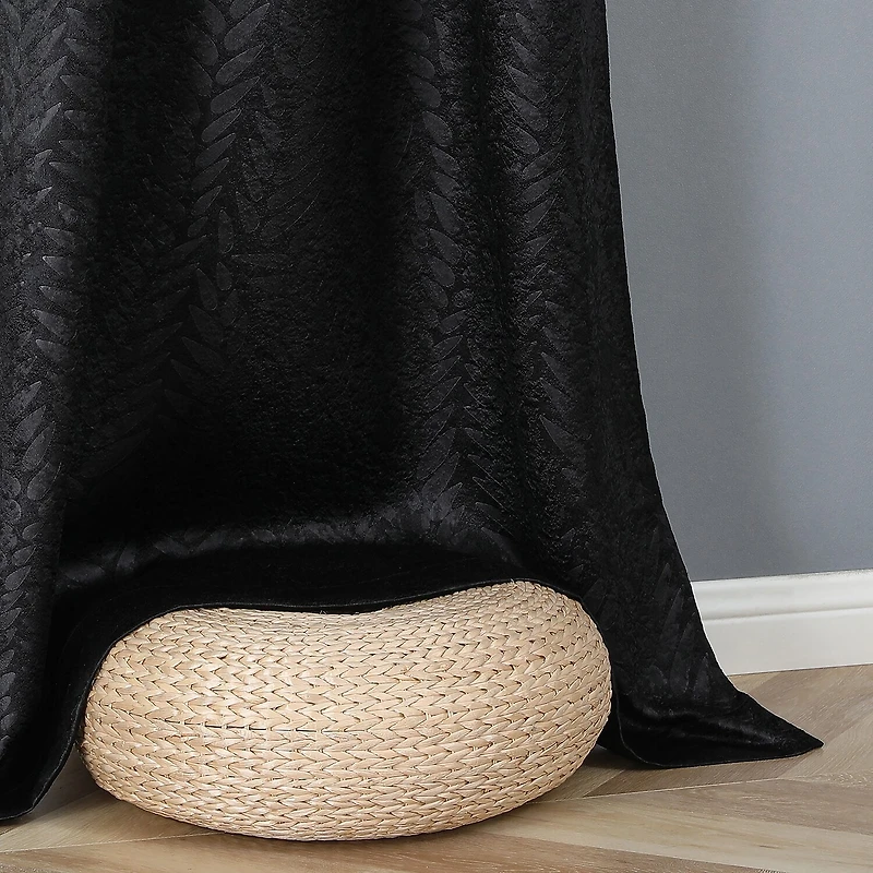 Regal Home Joelle Embossed Grommet Top Energy Saving Blackout Set of 2 Curtain Panel