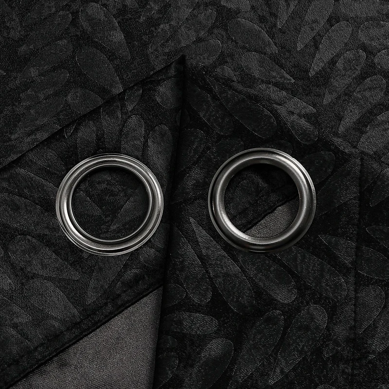 Regal Home Joelle Embossed Grommet Top Energy Saving Blackout Set of 2 Curtain Panel
