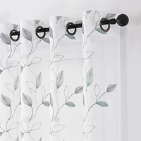 Regal Home Cedar Embroidered Grommet Top Sheer Set of 2 Curtain Panel
