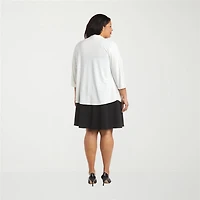 R & M Richards Womens 3/4 Sleeve Shrug Plus