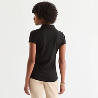 IZOD Performance Womens Juniors Short Sleeve Polo Shirt
