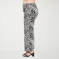 White Mark Womens Plus Mid Rise Wide Leg Palazzo Pant