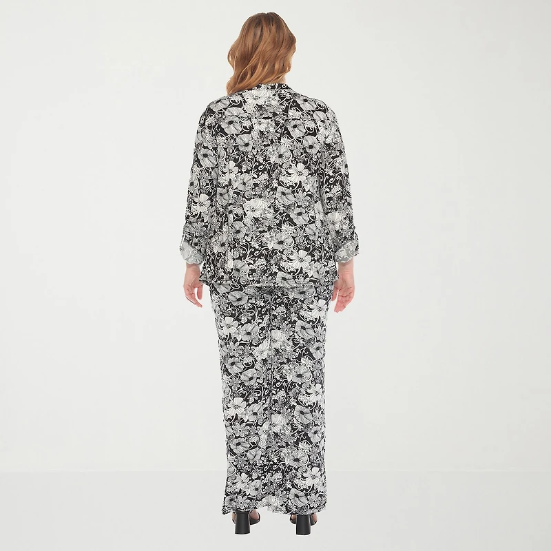 White Mark 2-pc. Floral Pant Set-Plus
