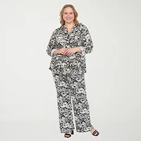 White Mark 2-pc. Floral Pant Set-Plus